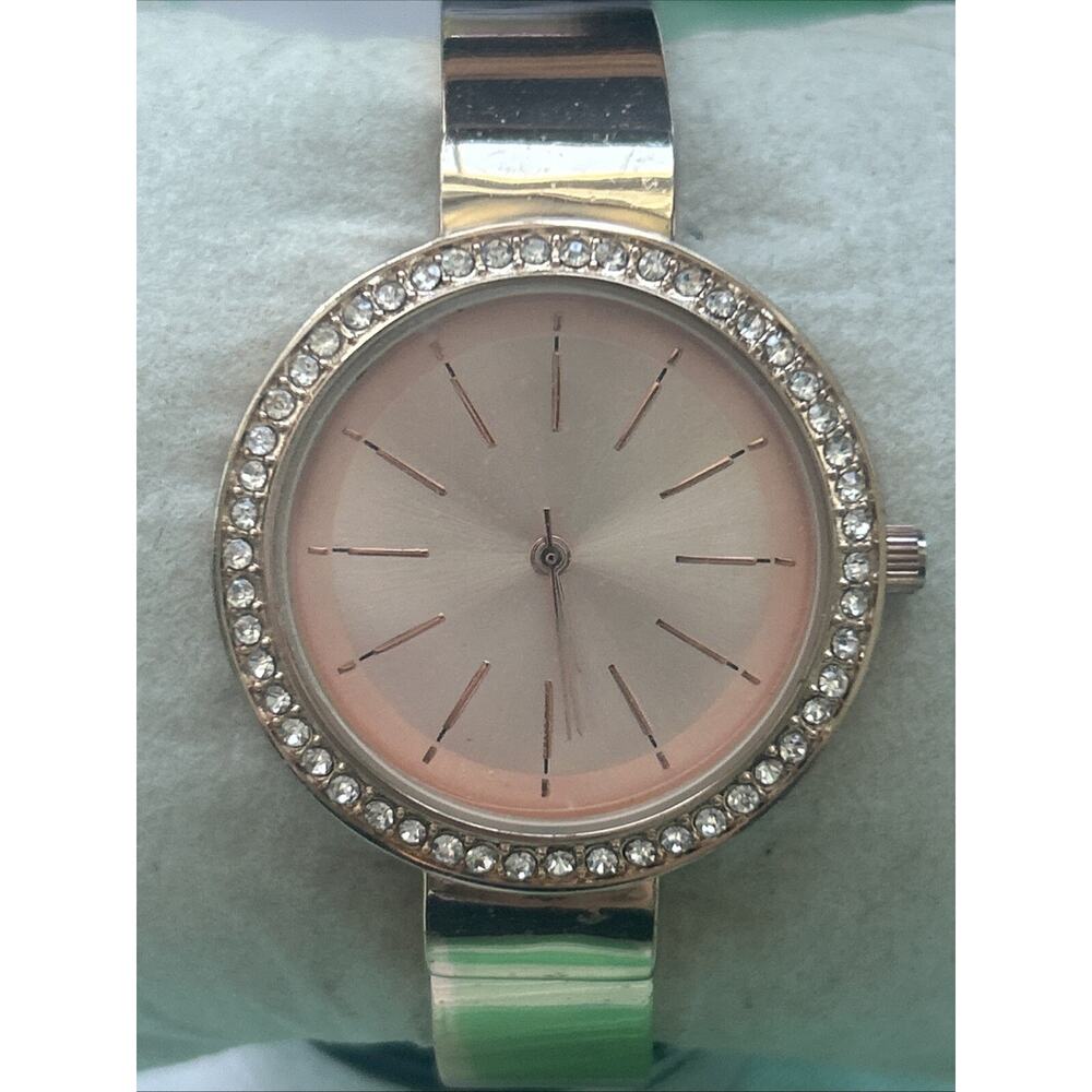 Accutime Rose Gold Tone Women’s Cuff Watch